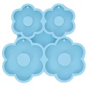 Moule silicone pour réaliser des pendentifs fleurs résine époxy & poudre céramique