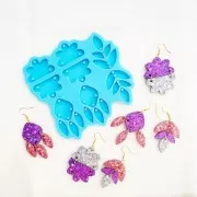 Moule silicone pour réaliser des boucles d'oreilles feuilles en résine époxy x1