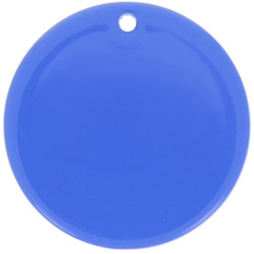 Pendentif rond 30 mm en acétate transparent - Bleu roi x1