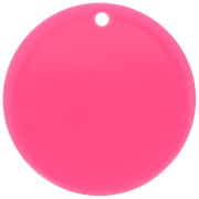 Pendentif rond 30 mm en acétate transparent - Fuchsia x1