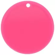Pendentif rond en acrylique transparent 30 mm - Fuchsia x1