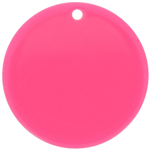 Pendentif rond 30 mm en acétate transparent - Fuchsia x1