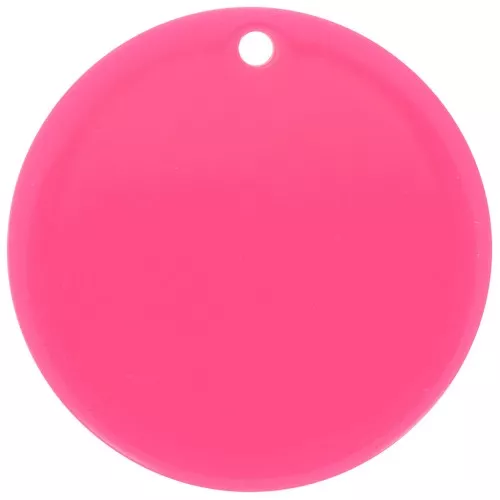 Pendentif rond 30 mm en acétate transparent - Fuchsia x1