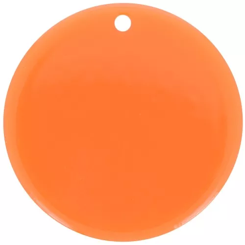 Pendentif rond 30 mm en acétate transparent - Abricot x1