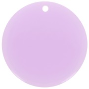 Pendentif rond 30 mm en acétate transparent - Lilas x1