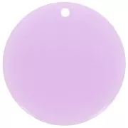 Pendentif rond 30 mm en acétate transparent - Lilas x1