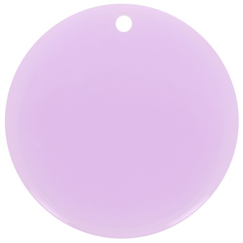 Pendentif rond 30 mm en acétate transparent - Lilas x1