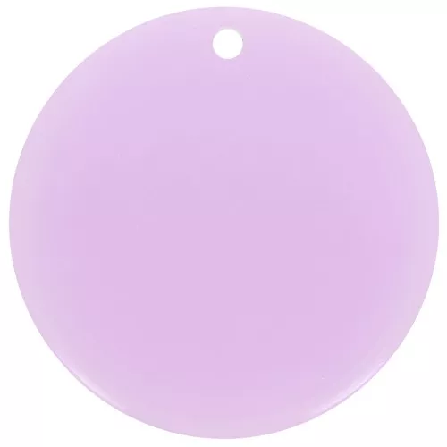 Pendentif rond 30 mm en acétate transparent - Lilas x1