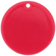 Pendentif rond en acrylique transparent 30 mm - Rouge Cadmium x1