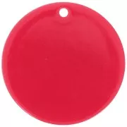 Pendentif rond en acrylique transparent 30 mm - Rouge Cadmium x1