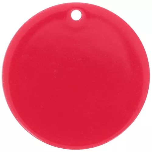 Pendentif rond 30 mm en acétate transparent - Rouge Cadmium x1