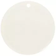 Pendentif rond 30 mm en acétate transparent - Blanc écru x1