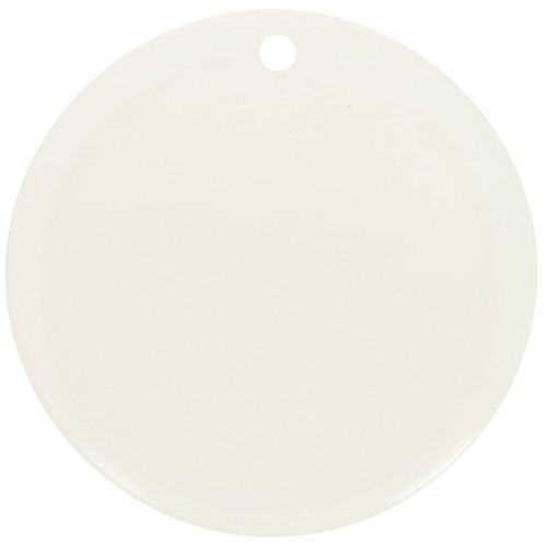 Pendentif rond 30 mm en acétate transparent - Blanc écru x1