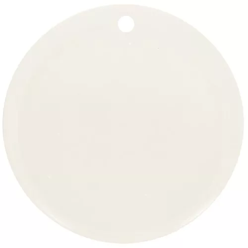 Pendentif rond 30 mm en acétate transparent - Blanc écru x1