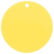 Pendentif rond 30 mm en acétate transparent - Jaune Soleil x1