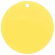 Pendentif rond 30 mm en acétate transparent - Jaune Soleil x1