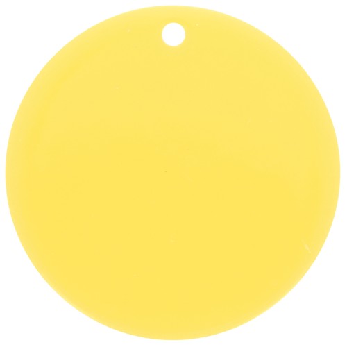 Pendentif rond 30 mm en acétate transparent - Jaune Soleil x1