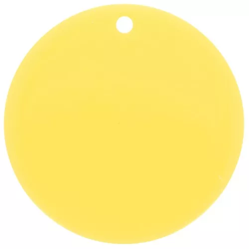 Pendentif rond 30 mm en acétate transparent - Jaune Soleil x1