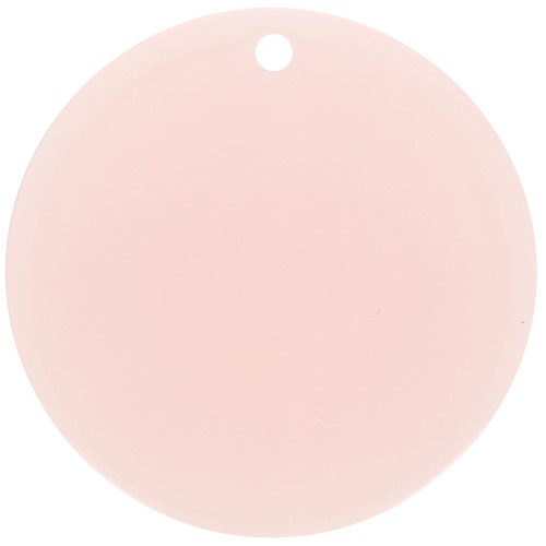 Pendentif rond en acrylique transparent 30 mm - Rose pâle x1