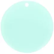 Pendentif rond 30 mm en acétate transparent - Vert d'eau x1