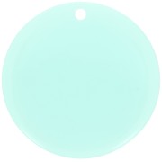 Pendentif rond en acrylique transparent 30 mm - Vert d'eau x1