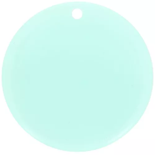 Pendentif rond 30 mm en acétate transparent - Vert d'eau x1