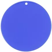 Pendentif rond en acrylique transparent 50 mm - Bleu roi x1