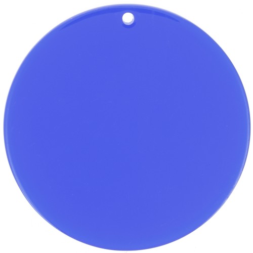 Pendentif rond en acrylique transparent 50 mm - Bleu roi x1