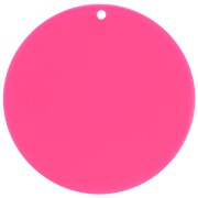 Pendentif rond en acrylique transparent 50 mm - Fuchsia x1