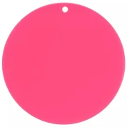 Pendentif rond en acrylique transparent 50 mm - Fuchsia x1