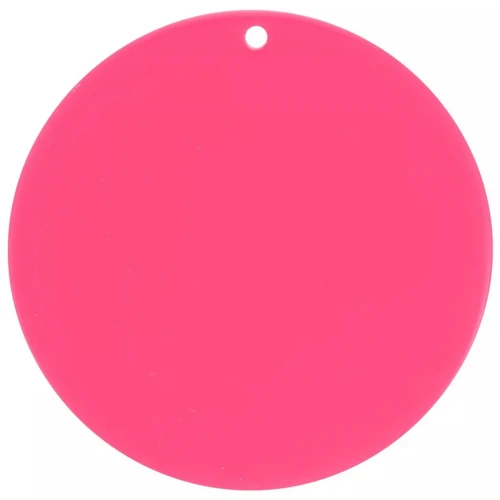 Pendentif rond en acrylique transparent 50 mm - Fuchsia x1