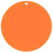 Pendentif rond en acrylique transparent 50 mm - Abricot x1