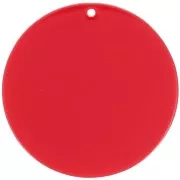 Pendentif rond en acrylique transparent 50 mm - Rouge Cadmium x1