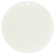 Pendentif rond en acrylique transparent 50 mm -  Blanc écru x1