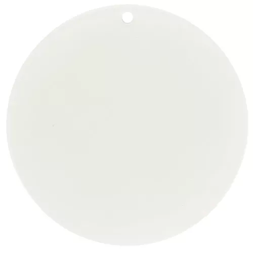 Pendentif rond en acrylique transparent 50 mm - Blanc écru x1