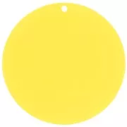 Pendentif rond en acrylique transparent 50 mm - Jaune Soleil x1