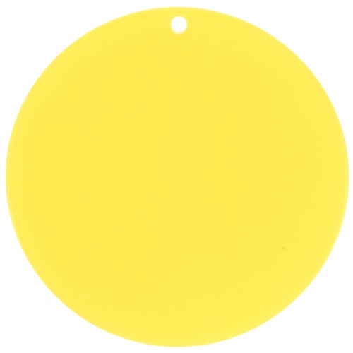 Pendentif rond en acrylique transparent 50 mm - Jaune Soleil x1