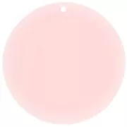 Pendentif rond en acrylique transparent 50 mm - Rose pâle x1