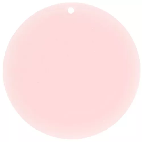 Pendentif rond en acrylique transparent 50 mm - Rose pâle x1