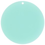 Pendentif rond en acrylique transparent 50 mm - Vert d'eau x1