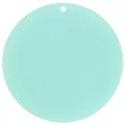 Pendentif rond en acrylique transparent 50 mm - Vert d'eau x1