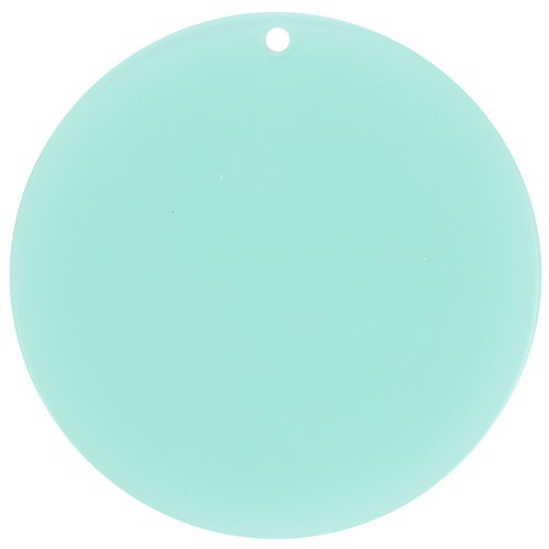 Pendentif rond en acrylique transparent 50 mm - Vert d'eau x1