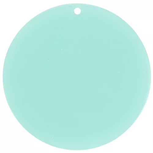 Pendentif rond en acrylique transparent 50 mm - Vert d'eau x1