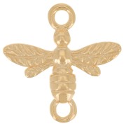Intercalaire abeille 14 mm - Argent 925 Doré à l'or fin x1