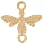 Intercalaire abeille 14 mm - Argent 925 Doré à l'or fin x1
