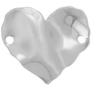 Intercalaire coeur martelé 2 trous 16x18.5 mm - Argent 925 x1