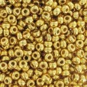 Perles rocailles Preciosa 11/0 2 mm - 24 K Gold Plated x10g