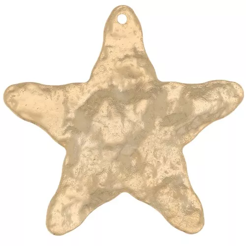 Pendentif étoile martelée 34x36 mm - Doré à l'or fin x1