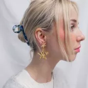 Pendentif étoile martelée 34x36 mm - Doré à l'or fin x1