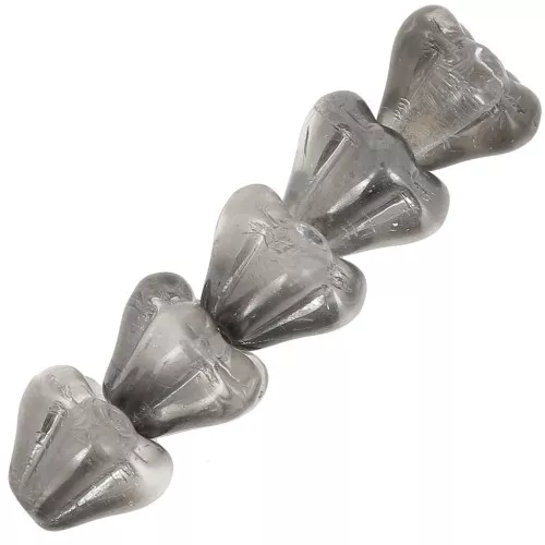 Perles fleurs cloches en verre 5x6 mm - Crystal Chrome x10